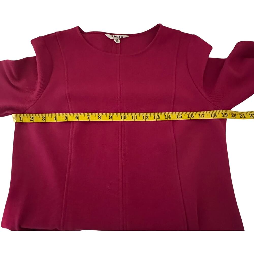 Boden Ellen Ottoman Fuchsia Long Sleeve Stretch Knit Dress (12) - Picture 8 of 10